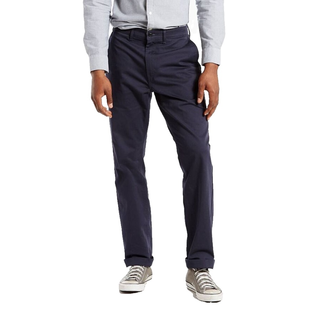 Levi's Men's 36X32 Two Horse Brand navy twill Chino Pants Athletic Taper fit